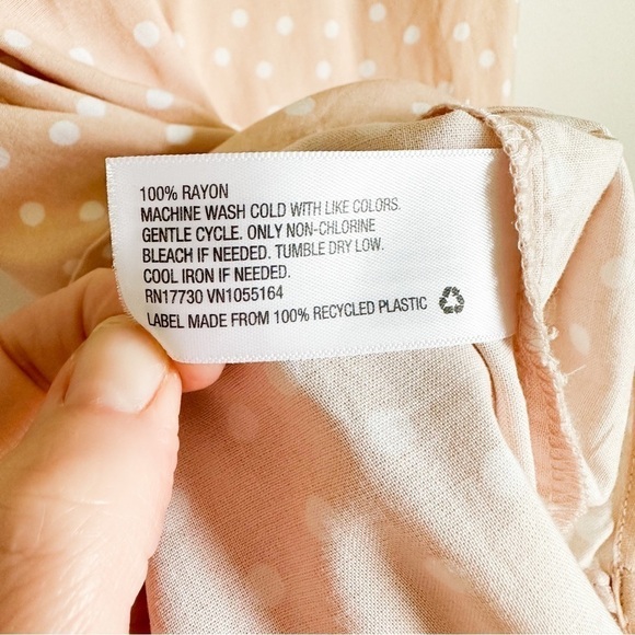 NWT A New Day cream Tan White Polka Dot Sleeveless Top sz Small - Picture 5 of 5